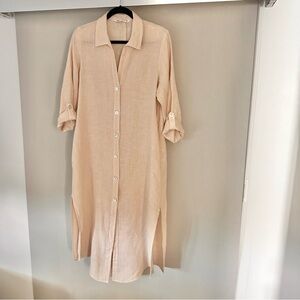 NEW ZARA linen tunic dress S